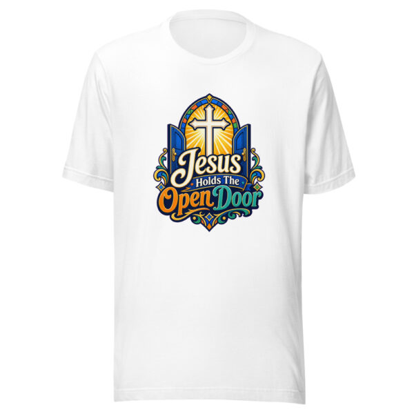 Jesus Holds The Open Door Graphic Tee mockup 3