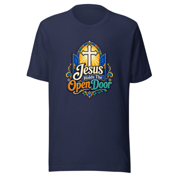 Jesus Holds The Open Door Graphic Tee mockup 4