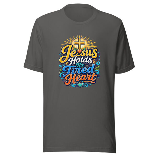 Jesus Holds The Tired Heart Graphic Tee mockup 1 Jesus Holds The Tired Heart Graphic Tee front view