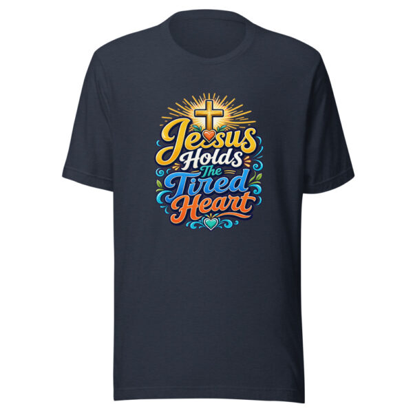 Jesus Holds The Tired Heart Graphic Tee mockup 7 Jesus Holds The Tired Heart Graphic Tee mockup 7