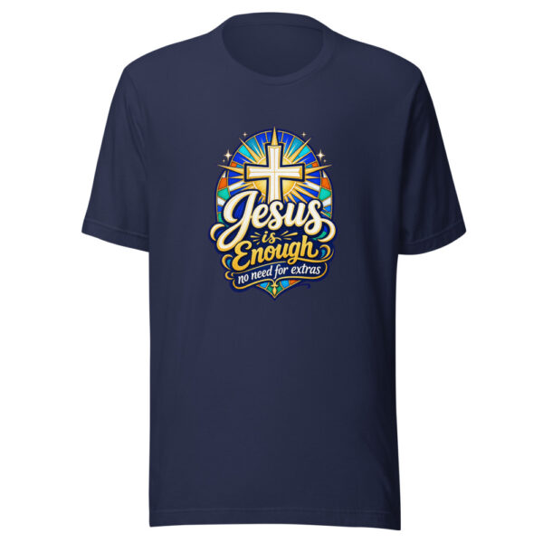 Jesus Is Enough, No Need For Extras Graphic Tee mockup 2 Jesus Is Enough, No Need For Extras Graphic Tee mockup 2