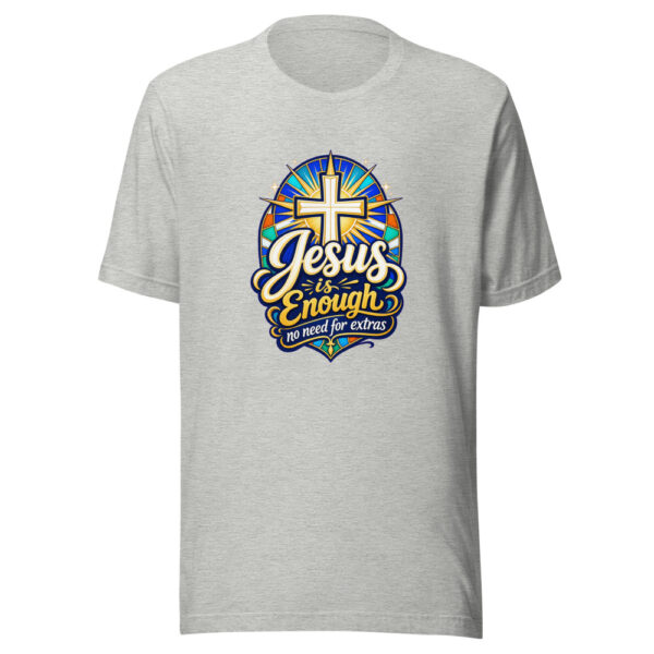 Jesus Is Enough, No Need For Extras Graphic Tee mockup 4 Jesus Is Enough, No Need For Extras Graphic Tee mockup 4