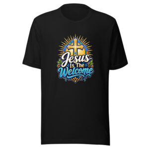 Jesus Is The Welcome Graphic Tee mockup 1 Jesus Is The Welcome Graphic Tee front view