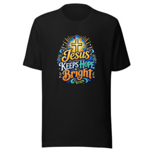 Jesus Keeps Hope Bright Graphic Tee mockup 1 Jesus Keeps Hope Bright Graphic Tee front view