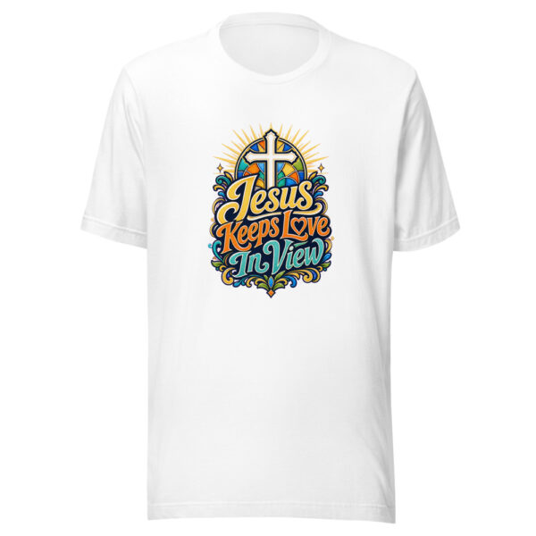 Jesus Keeps Love In View Graphic Tee mockup 3 Jesus Keeps Love In View Graphic Tee mockup 3