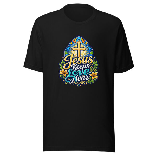 Jesus Keeps Love Near Graphic Tee mockup 2