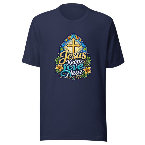 Jesus Keeps Love Near Graphic Tee mockup 4