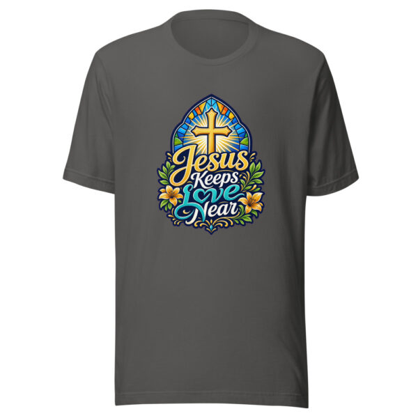 Jesus Keeps Love Near Graphic Tee mockup 5