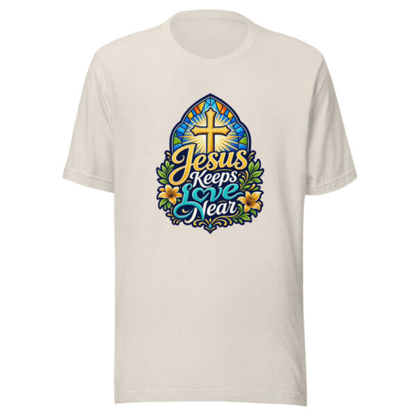 Jesus Keeps Love Near Graphic Tee mockup 8