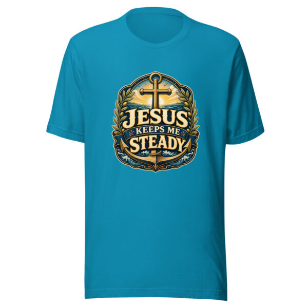 JESUS KEEPS ME STEADY Heartbeat-20260614-shirtsaboutjesus-codex Graphic Tee front view