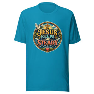 JESUS KEEPS ME STEADY Heartbeat-20260623-codex-fallback Graphic Tee front view
