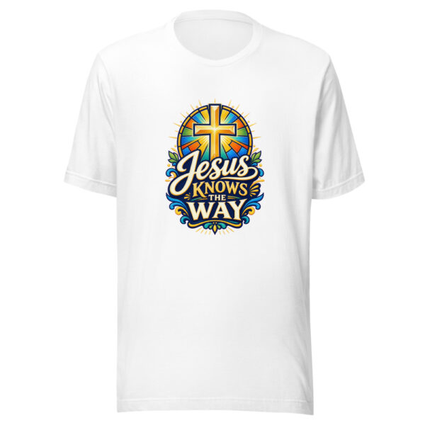 Jesus Knows The Way Graphic Tee mockup 3
