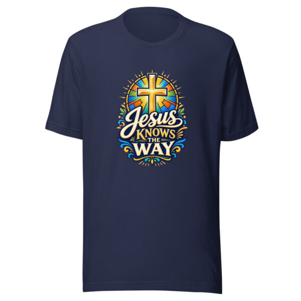 Jesus Knows The Way Graphic Tee mockup 4