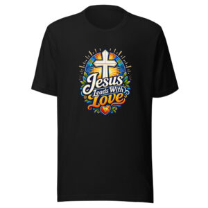 Jesus Leads With Love Graphic Tee mockup 1 Jesus Leads With Love Graphic Tee front view