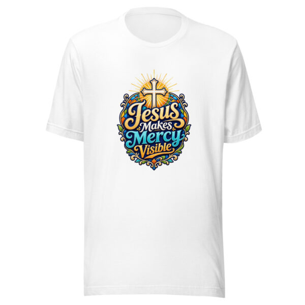 Jesus Makes Mercy Visible Graphic Tee mockup 1 Jesus Makes Mercy Visible Graphic Tee front view