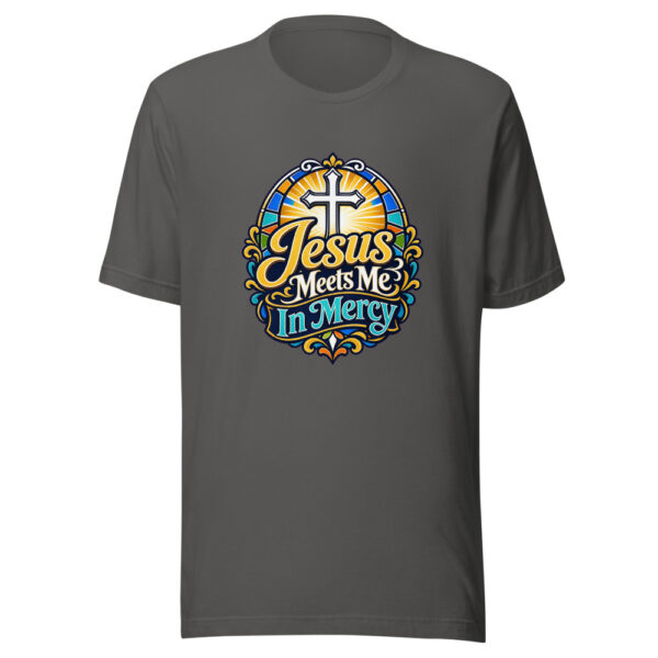 Jesus Meets Me In Mercy Graphic Tee mockup 1 Jesus Meets Me In Mercy Graphic Tee front view