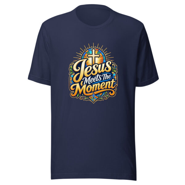 Jesus Meets The Moment Graphic Tee mockup 4