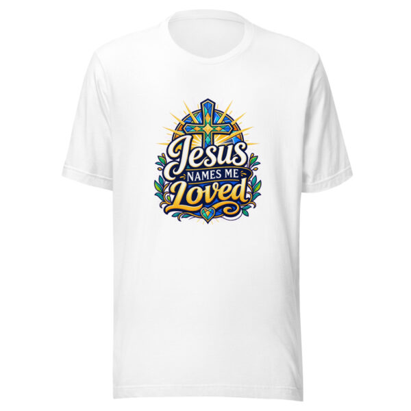 Jesus Names Me Loved Graphic Tee mockup 3