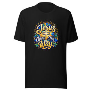 jesus-opens-the-way-evergreen-shirt-design-manual-jesus-opens-the-way-ev-mockup-1 Jesus Opens The Way Graphic Tee