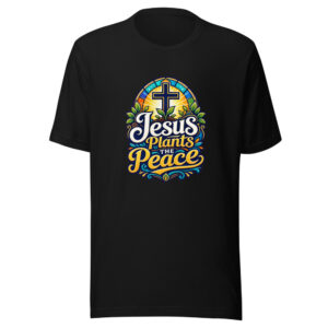 jesus-plants-the-peace-evergreen-shirt-design-manual-jesus-plants-the-pe-mockup-1 Jesus Plants The Peace Graphic Tee