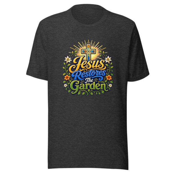 Jesus Restores The Garden Graphic Tee mockup 1 Jesus Restores The Garden Graphic Tee front view