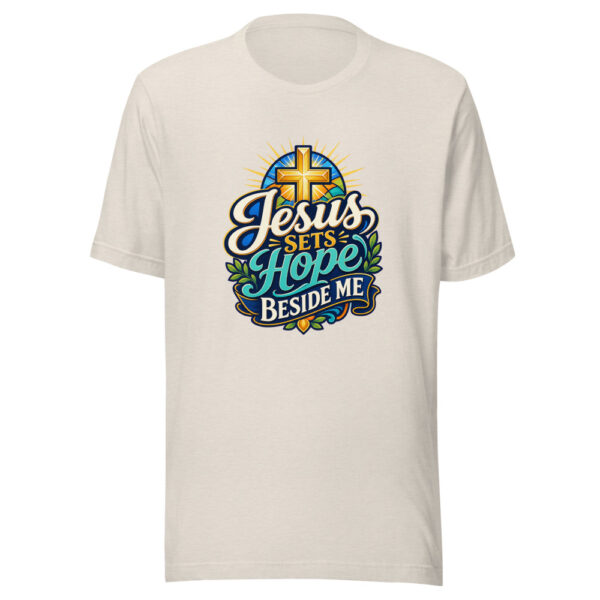 Jesus Sets Hope Beside Me Graphic Tee front view