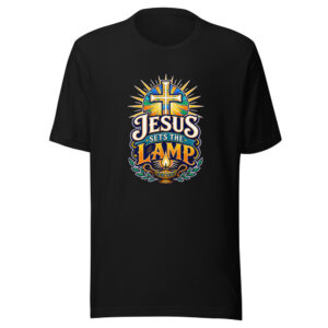 Jesus Sets The Lamp Graphic Tee mockup 1 Jesus Sets The Lamp Graphic Tee front view