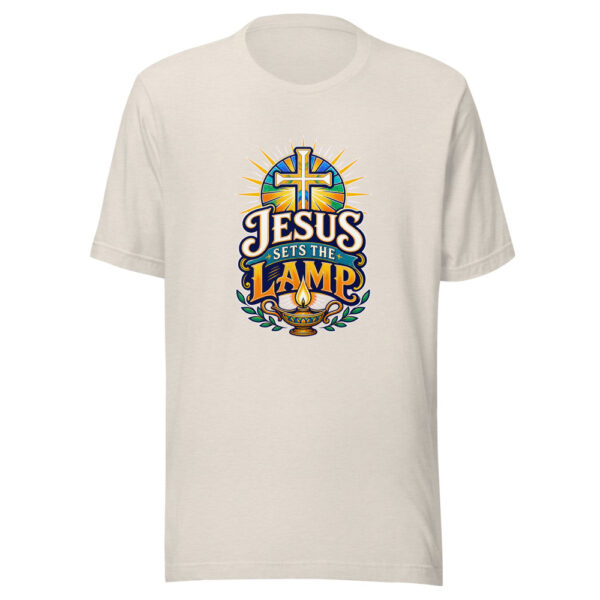 Jesus Sets The Lamp Graphic Tee mockup 8 Jesus Sets The Lamp Graphic Tee mockup 8
