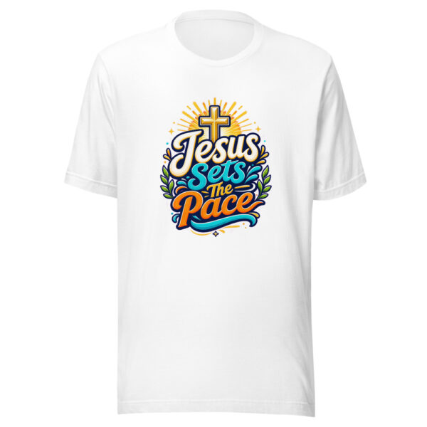 jesus-sets-the-pace-evergreen-shirt-design-manual-jesus-sets-the-pace-ev-mockup-5 Jesus Sets The Pace Graphic Tee