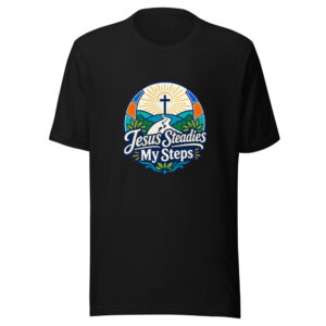 Jesus Steadies My Steps Graphic Tee front view