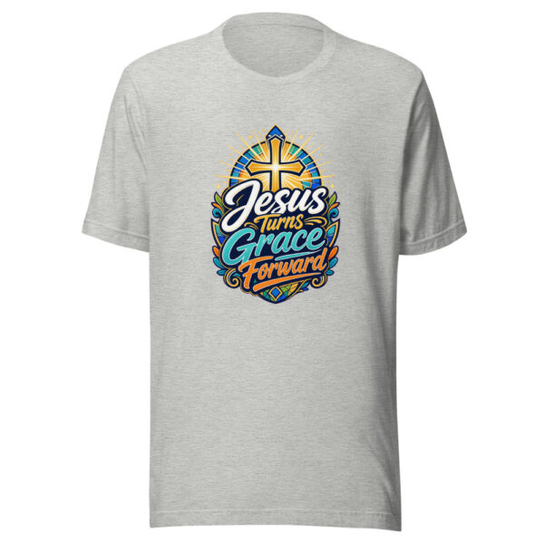 Jesus Turns Grace Forward Graphic Tee mockup 6 Jesus Turns Grace Forward Graphic Tee mockup 6