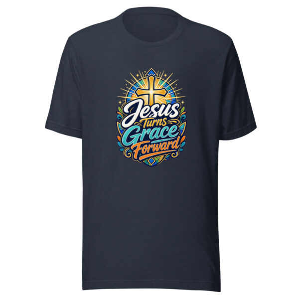 Jesus Turns Grace Forward Graphic Tee mockup 8 Jesus Turns Grace Forward Graphic Tee mockup 8