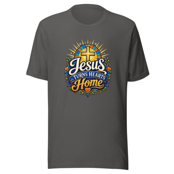 Jesus Turns Hearts Home Graphic Tee mockup 3 Jesus Turns Hearts Home Graphic Tee mockup 3