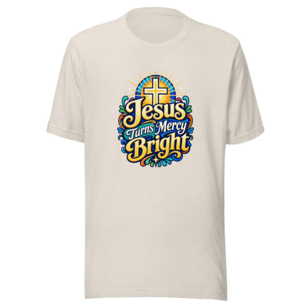Jesus Turns Mercy Bright Graphic Tee mockup 8 Jesus Turns Mercy Bright Graphic Tee mockup 8