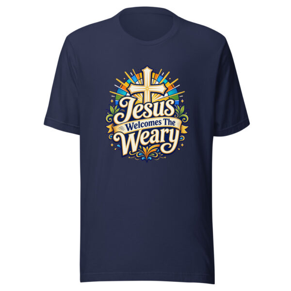 Jesus Welcomes The Weary Graphic Tee mockup 3 Jesus Welcomes The Weary Graphic Tee mockup 3