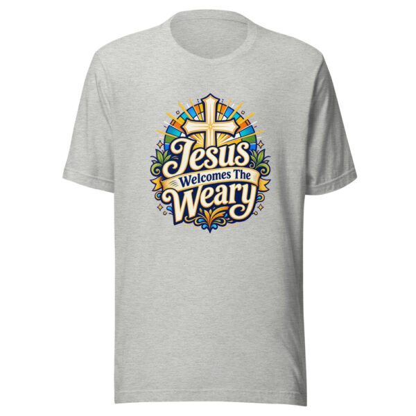 Jesus Welcomes The Weary Graphic Tee mockup 5 Jesus Welcomes The Weary Graphic Tee mockup 5