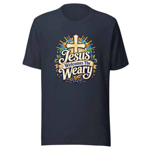 Jesus Welcomes The Weary Graphic Tee mockup 7 Jesus Welcomes The Weary Graphic Tee mockup 7