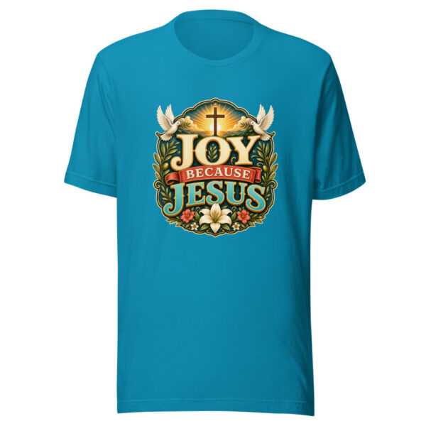 JOY BECAUSE JESUS Heartbeat-20260614-shirtsaboutjesus-codex Graphic Tee mockup 2