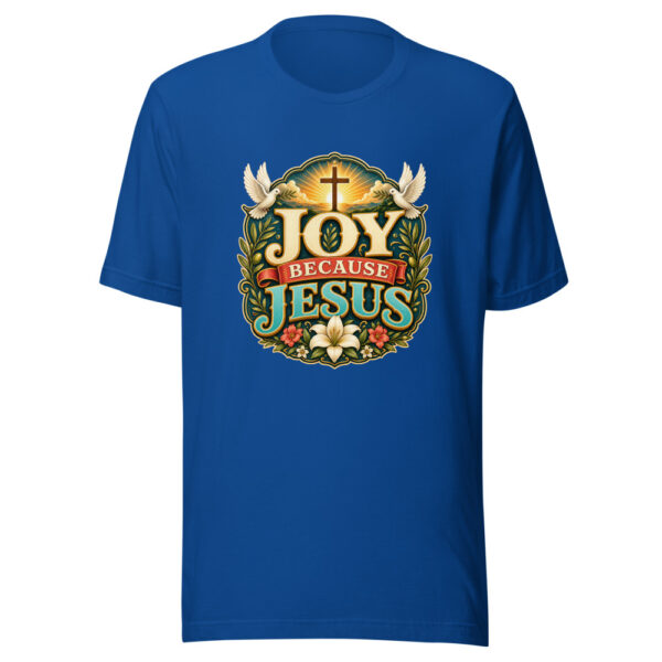 JOY BECAUSE JESUS Heartbeat-20260614-shirtsaboutjesus-codex Graphic Tee mockup 3