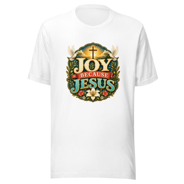 JOY BECAUSE JESUS Heartbeat-20260614-shirtsaboutjesus-codex Graphic Tee mockup 3