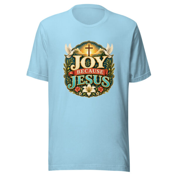 JOY BECAUSE JESUS Heartbeat-20260614-shirtsaboutjesus-codex Graphic Tee mockup 5