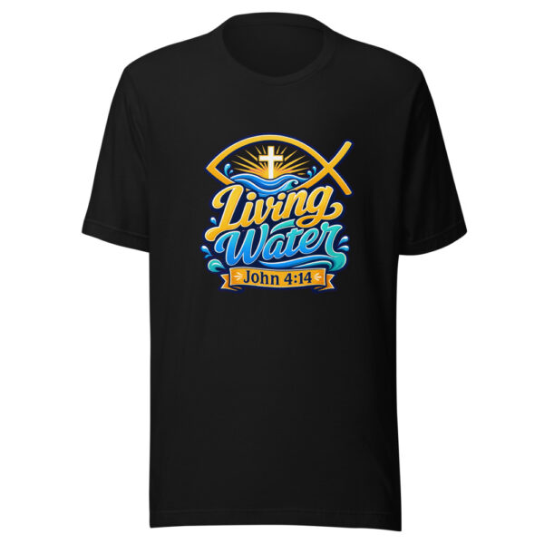 Living Water John 4:14 Graphic Tee mockup 1 Living Water John 4:14 Graphic Tee front view
