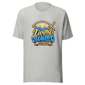 Living Water John 4:14 Graphic Tee mockup 1 Living Water John 4:14 Graphic Tee front view