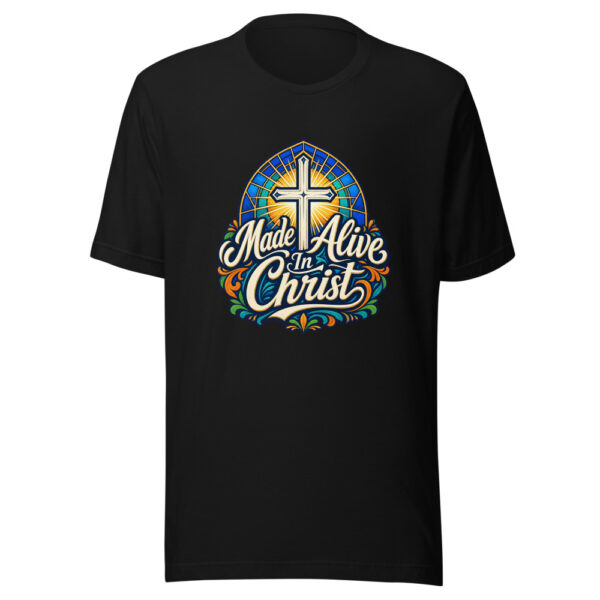Made Alive In Christ Graphic Tee mockup 2