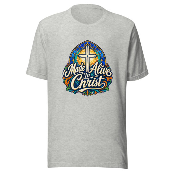 Made Alive In Christ Graphic Tee mockup 6