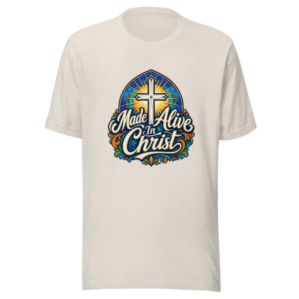 Made Alive In Christ Graphic Tee mockup 8