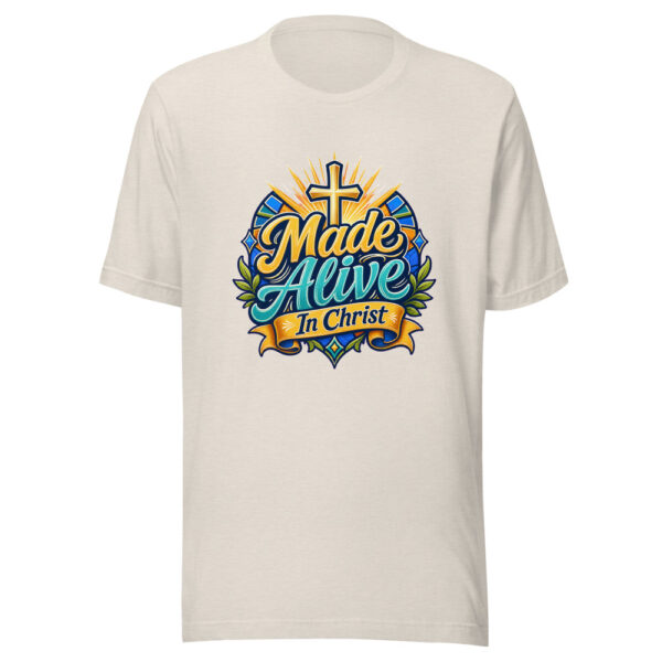 Made Alive In Christ Graphic Tee mockup 8 Made Alive In Christ Graphic Tee mockup 8