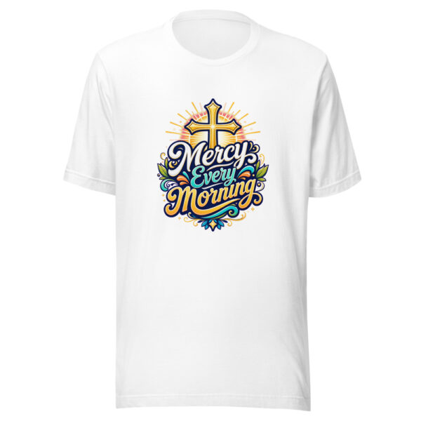 Mercy Every Morning Graphic Tee mockup 3