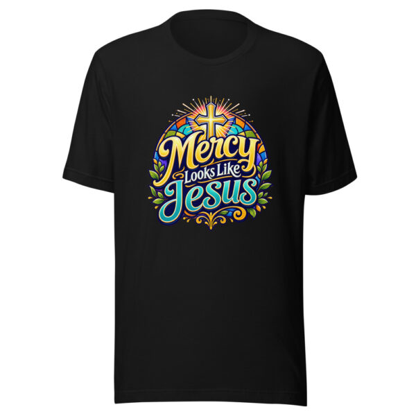 Mercy Looks Like Jesus Graphic Tee mockup 2