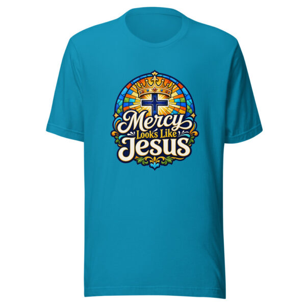 Mercy Looks Like Jesus Graphic Tee mockup 2